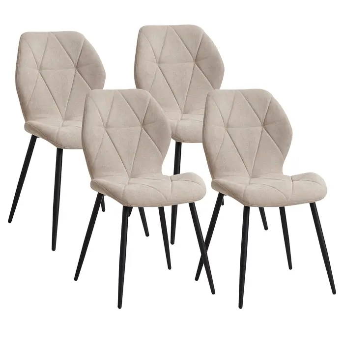 EGOONM – ensemble de 2/4/6 chaises de salle à manger rembourrées en tissu de lin