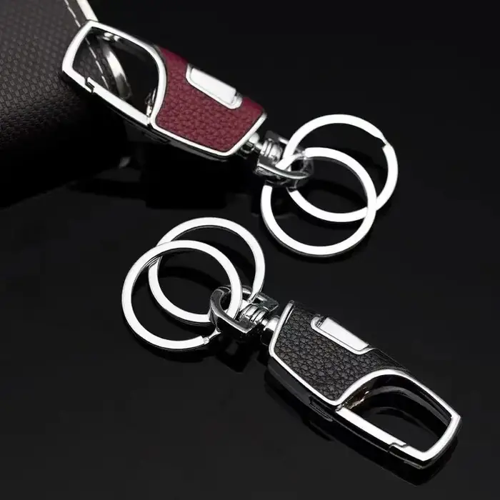 Porte-clés en métal à double anneau robuste et élégant pour homme pour quotidien et occasions spéciales