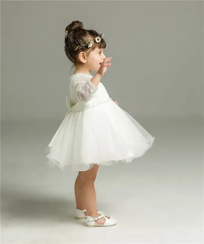 Robe à manches longues pour bébés filles, robe de fête d'anniversaire pour tout-petits, robe de mari