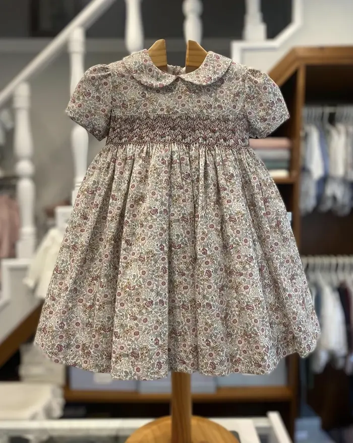Robe d'été smockée florale pour bébé fille de 0 à 12 ans, tenue de princesse turque Vintage faite à 