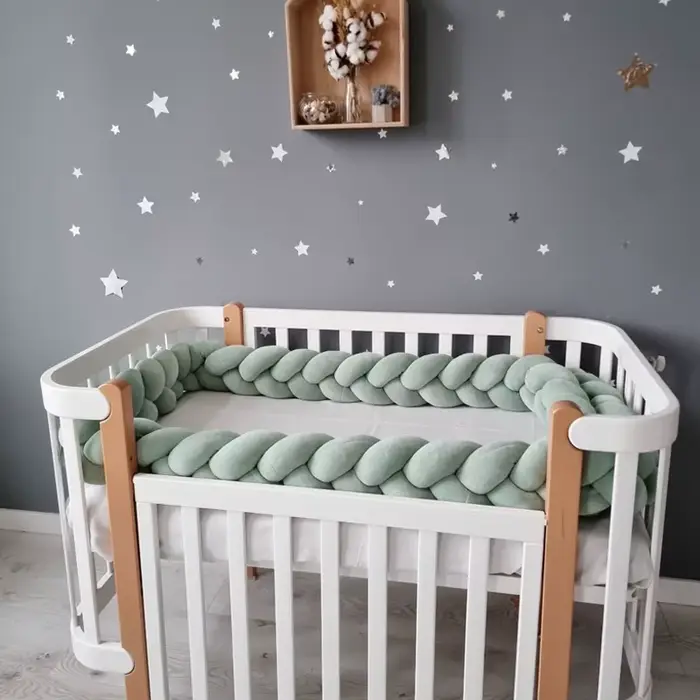 1-4 M bébé lit protecteur infantile berceau oreiller coussin tresse noeud pare-chocs berceau pare-ch