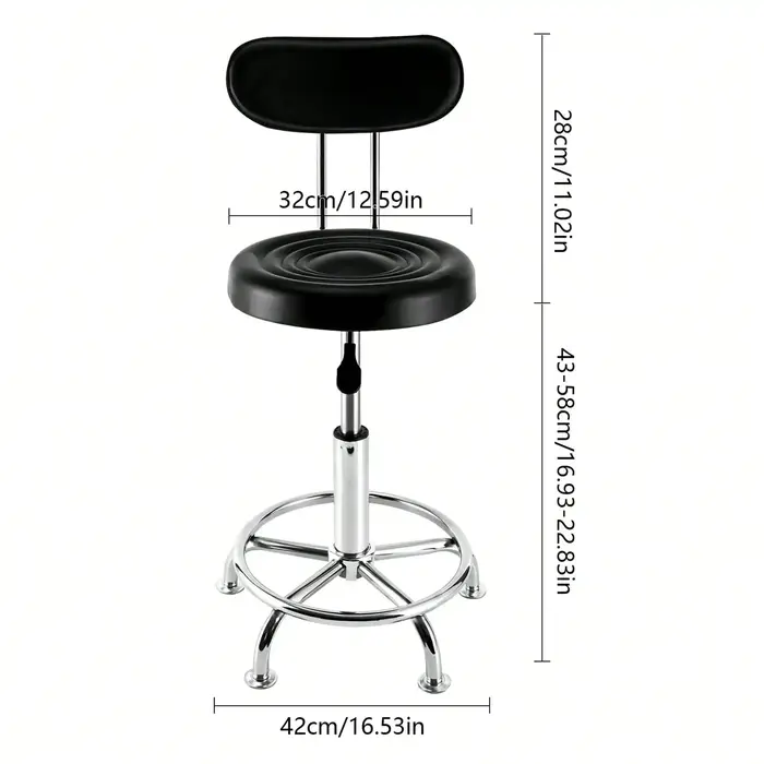 Tabouret d'atelier, banc, chaise hydraulique, Bar, Garage, avec dossier + repose-pieds, chaise pivot