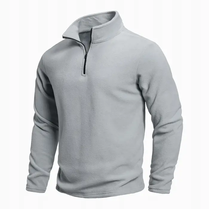 Pull chaud d'extérieur pour hommes, mode hiver, chaud et confortable, demi-fermeture éclair, couleur