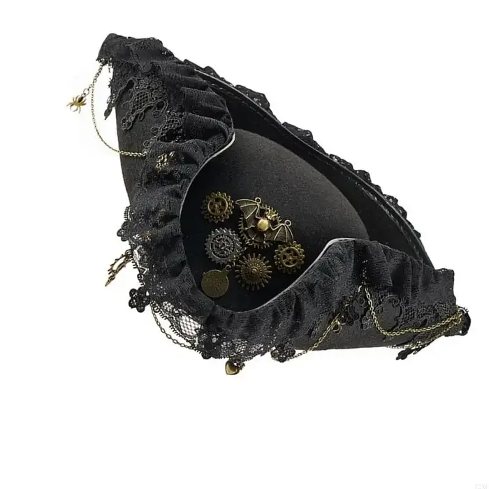 Chapeau Pirate victorien 72XE, équipement d'événement à thème en détresse, chapeau pour mascarades f
