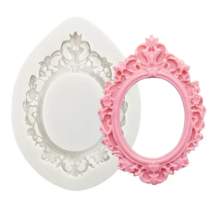 Moule en silicone pour cadre photo et miroir, outils de résine, moule à cupcakes pour sugarcraft, ou