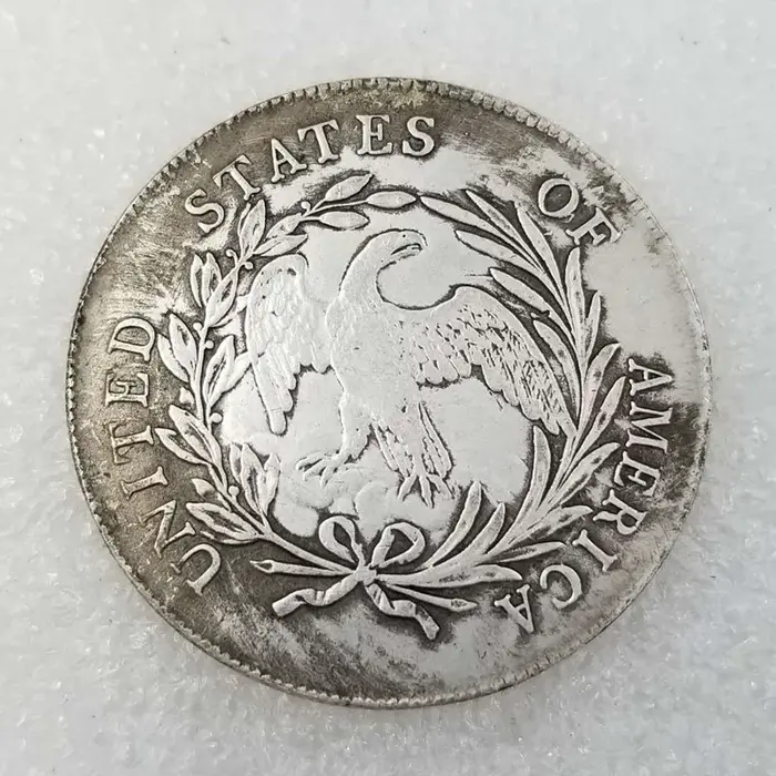 Artisanat en Bronze 1799 pièce commémorative tête et arrière Antique argent Dollar maison Collection