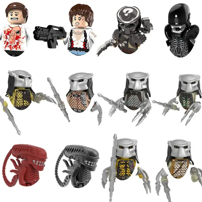 PG1050 film Anime Mini figurines Alien bloc de construction poupée 3D briques à monter soi-même asse