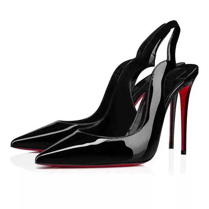 Chaussures à talons hauts pointus sexy européennes et américaines 2025, ajustables, noires, avec bri