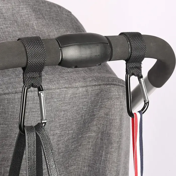 5/2 pièces bébé poussette crochet clip en alliage d'aluminium mousqueton chariot organisateur sac à 