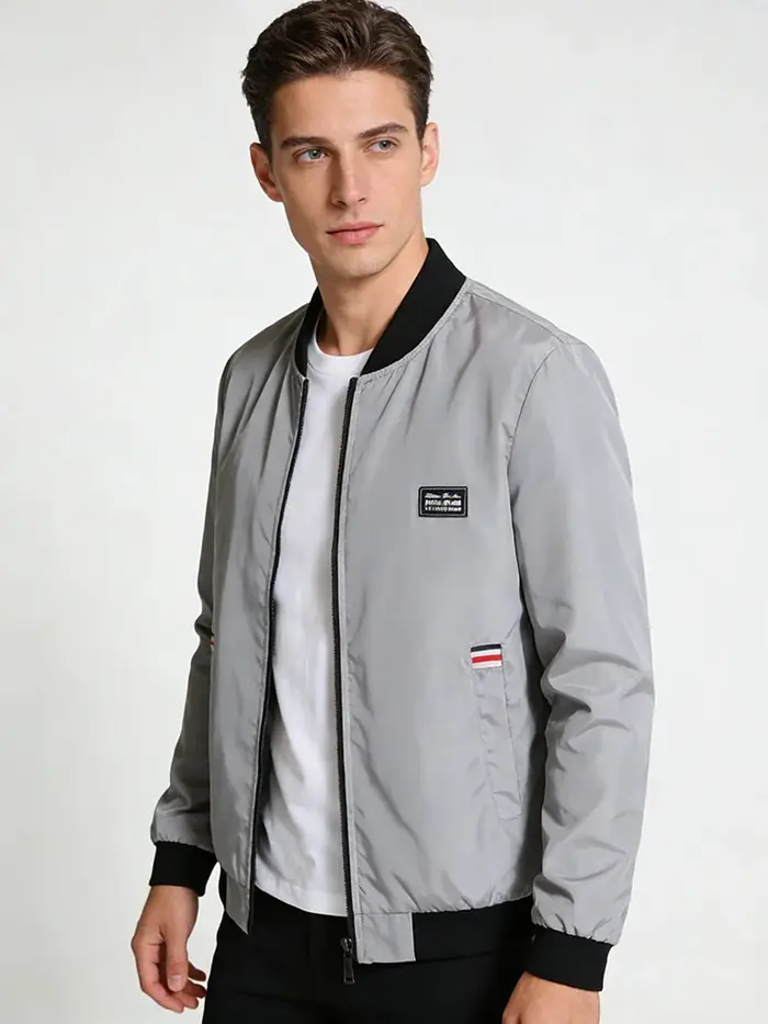 Coupe-vent léger pour homme avec poche zippée, veste décontractée, manteau d'extérieur, printemps, a