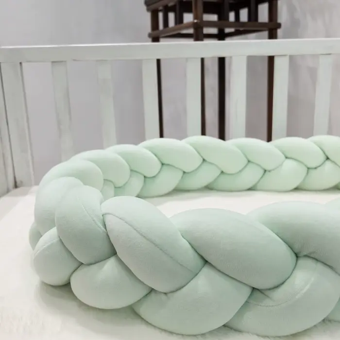 1M/2M/3M/4M bébé pare-chocs lit tresse noeud oreiller coussin pour infantile berceau protecteur lit 