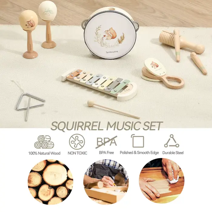 Instruments de musique Montessori musique bébé 0 12 mois jouets tambour Xylophone enfants début éduc