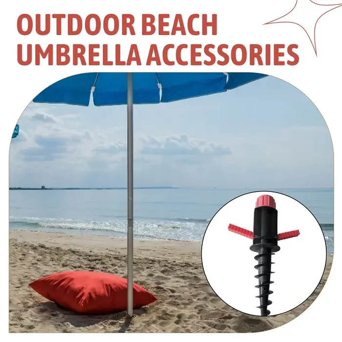 A19I-Beach parapluie sable ancre Camping en plein air tarière à gazon support en spirale support de 