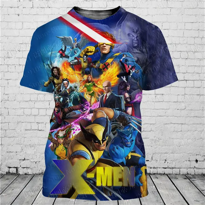 T-shirt 3D à la mode pour hommes, avec personnage de dessin animé populaire imprimé, manches courtes
