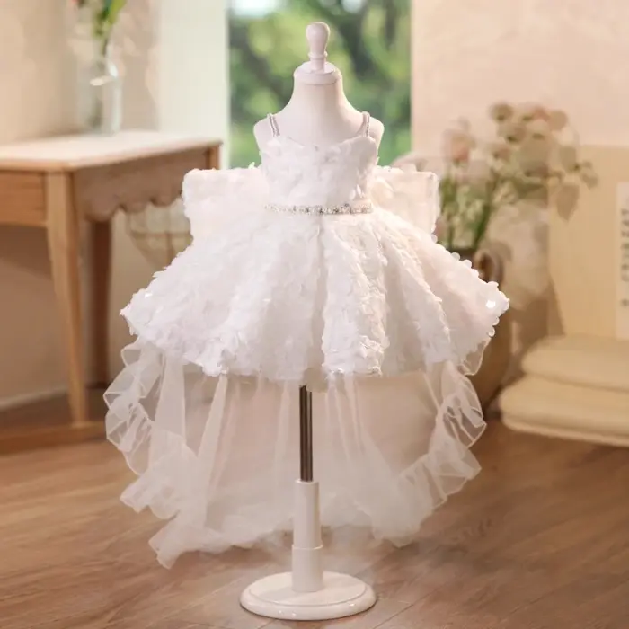 Robe de demoiselle d'honneur 2026 pour filles, tenue de soirée pour enfants, costume de princesse fo