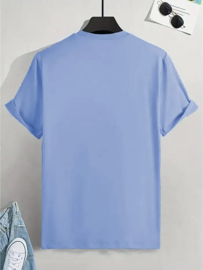 T-shirt manches courtes col rond pour hommes, 100 coton, à la mode, sport décontracté, coupe ample, 