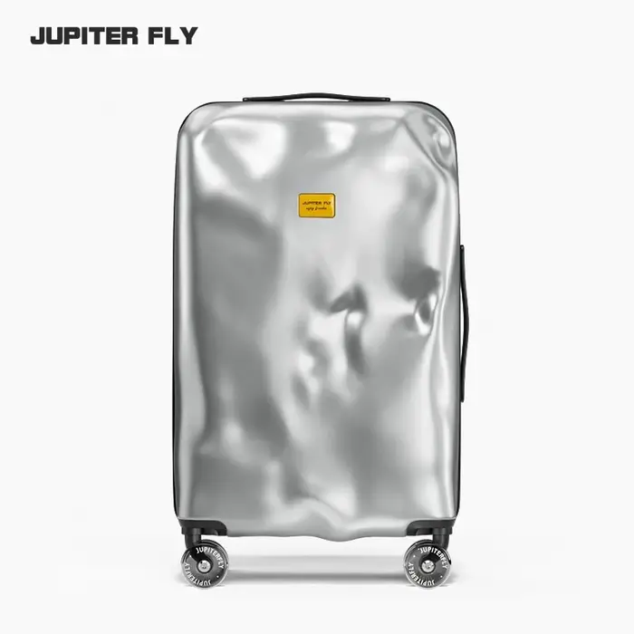 Valise à roulettes, Design créatif irrégulier et endommagé, tendance rétro, avec roue rotative de pa