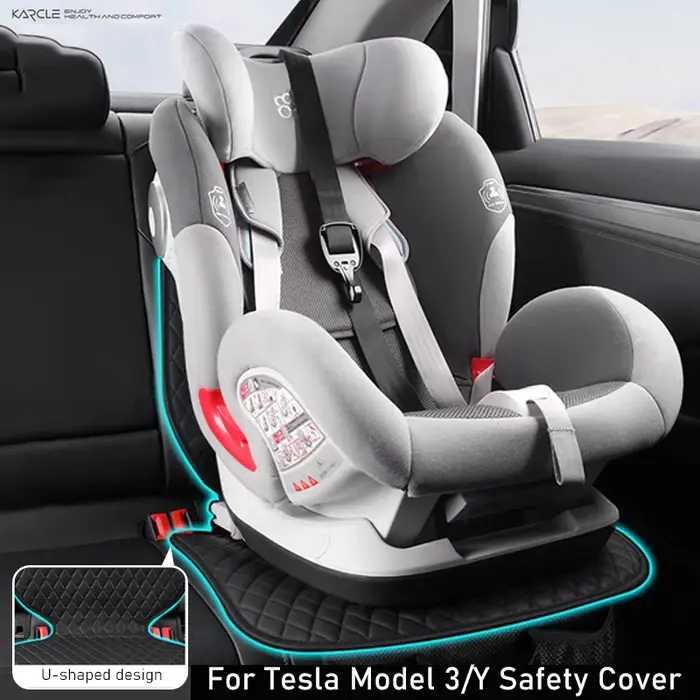 Housse de protection en cuir pour sièges arrière Tesla Modèle 3 Y pour enfant bébé animal domestique coussin de sécurité universel pour voiture occasions familiales