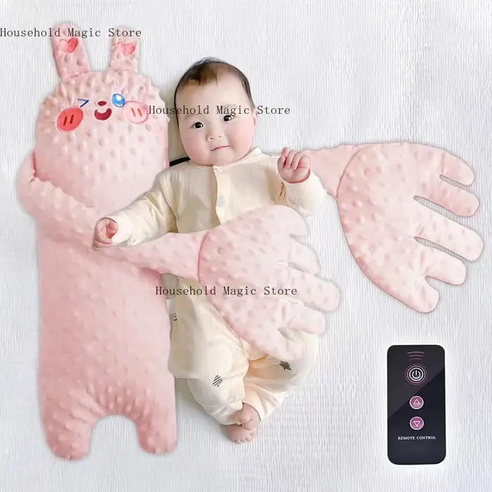 Dessin animé bébé aide au sommeil apaisant main oreiller pacifier poupée main avec télécommande pour