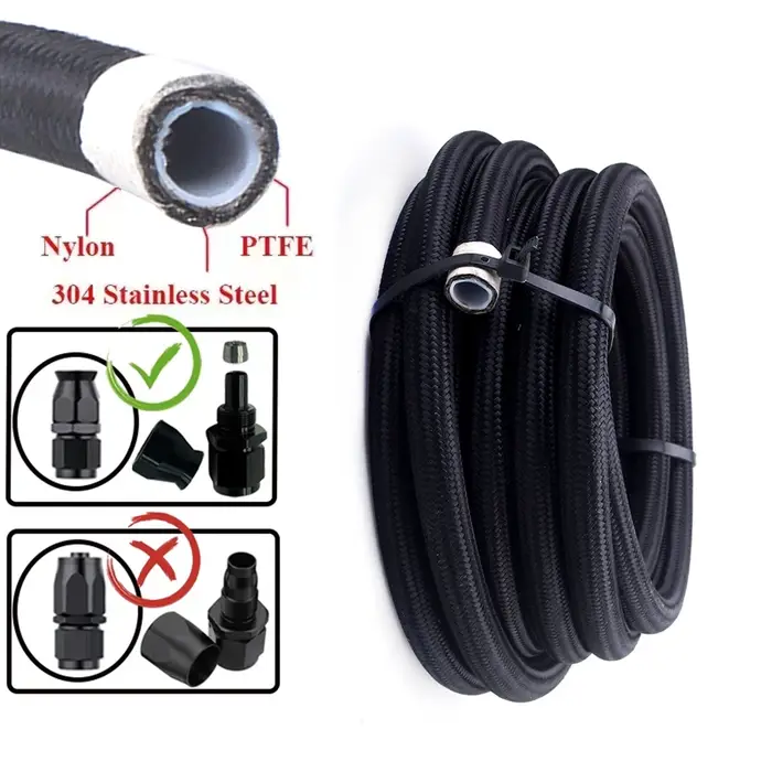1M/2M/3M/5M AN3 AN4 AN6 AN8 AN10 universel E85 tuyau de carburant huile gaz refroidisseur ligne tuya
