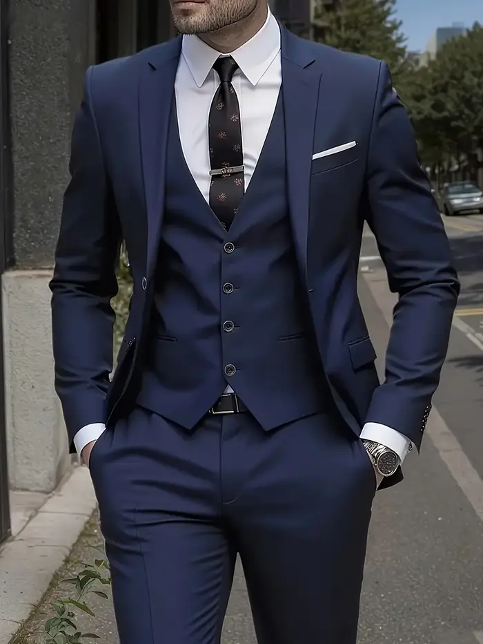 Ensemble de costume 2 pièces bordeaux pour homme (blazer + pantalon uniquement, gilet non inclus), v