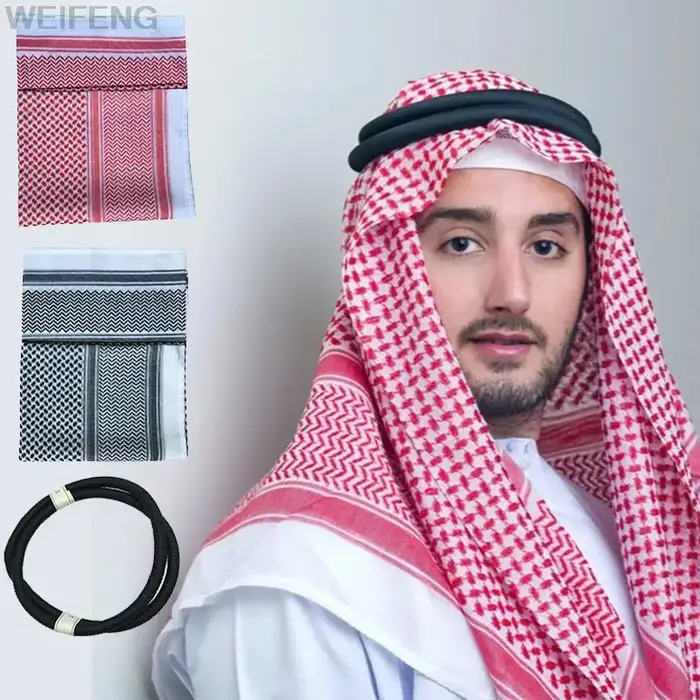 Foulard Shemagh Traditionnel Accessoire Islamique Polyvalent Pour Hommes Occasions Spéciales Protection Soleil Style Culturel