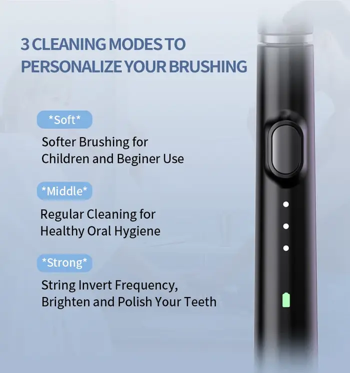 Brosse à dents électrique Ultra fine, sonique intelligente, 3 Modes de fonctionnement, Interface de 