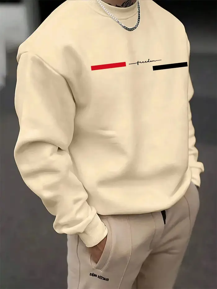 Sweat-shirt à manches longues à col rond pour homme, tendance automne-hiver, décontracté, ample, imp