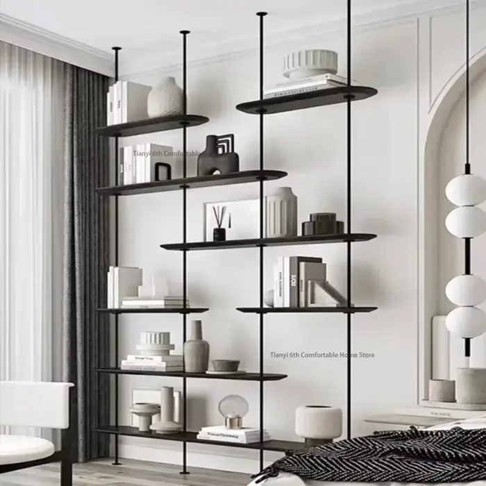 Bibliothèque au design minimaliste pour gagner de l'espace, bibliothèque de rangement moderne, salon