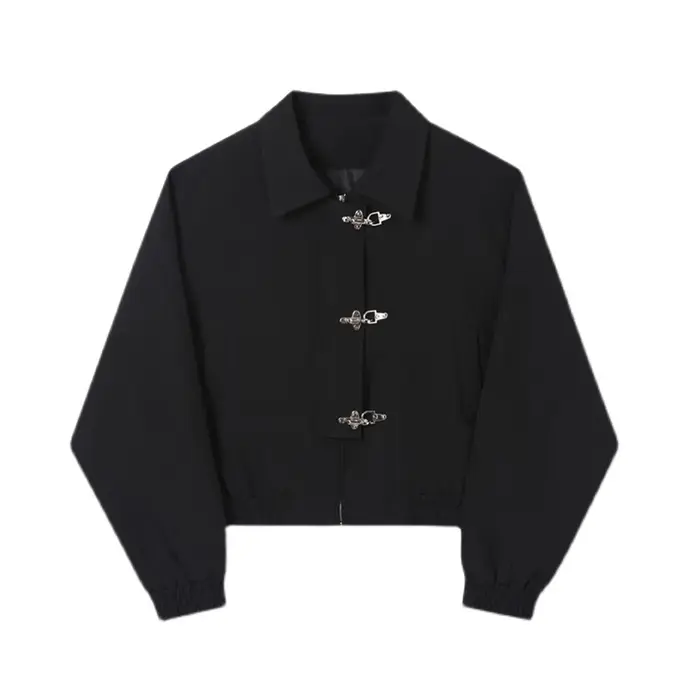 Manteau Homme Printemps Col Rabattu Couleur Unie Veste Courte Homme Style Urbain Simple Boutonnage M