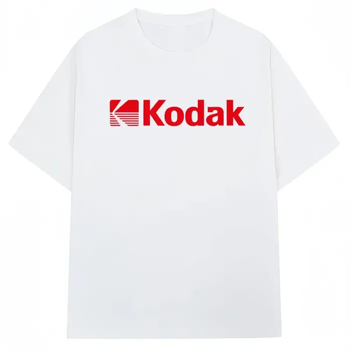 T-shirt à imprimé rétro 100% coton pour adultes de la marque Kodak, pour l'été, streetwear, chemise 