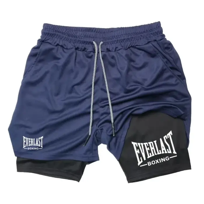 EVERLAST Short de compression double couche pour homme, pantalon de sport à séchage rapide pour le b