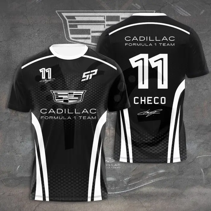 T-shirt pour homme de l'équipe Cadillac Racing avec impression 3D, chemise à manches courtes à sécha