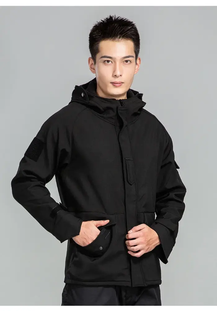 CamSolomon-Veste à capuche imperméable pour homme, manteau en peau de requin, coupe-vent chaud, exté