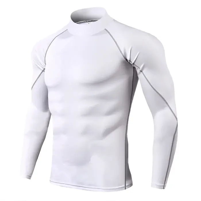 Compression t-shirt hommes à manches longues musculation Sport t-shirts décontracté séchage rapide g