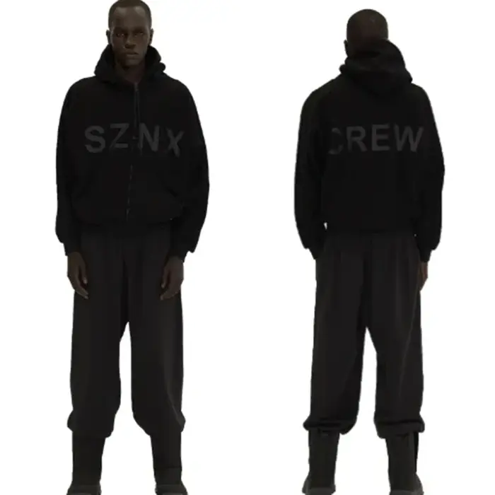 Cardigan noir cartouches Kanye SZNX CREW sweat à capuche avec fermeture éclair hommes femmes meilleu