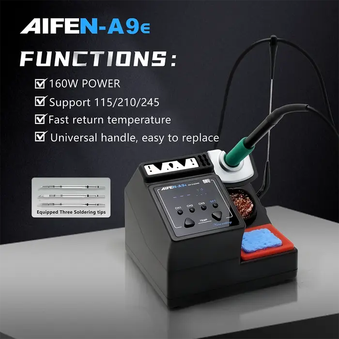 AIFEN A9E Station de soudage Compatible pointe de fer à souder d'origine 210/245/115 poignée contrôl