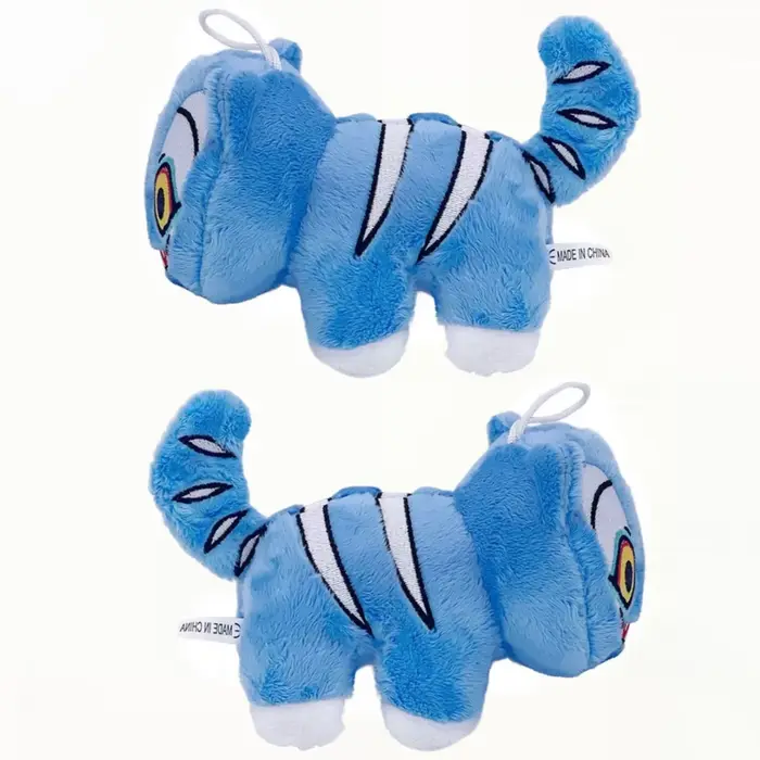 Anime chasseurs en peluche mignon violet tigre noir chapeau pie avec 3 yeux monstre chasse fille gro