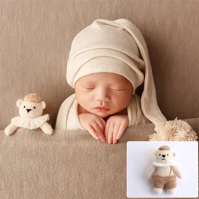 Accessoires de photographie de bébé pour nouveau-né, bébé, beurre animal, nounours, mignon, hippocam