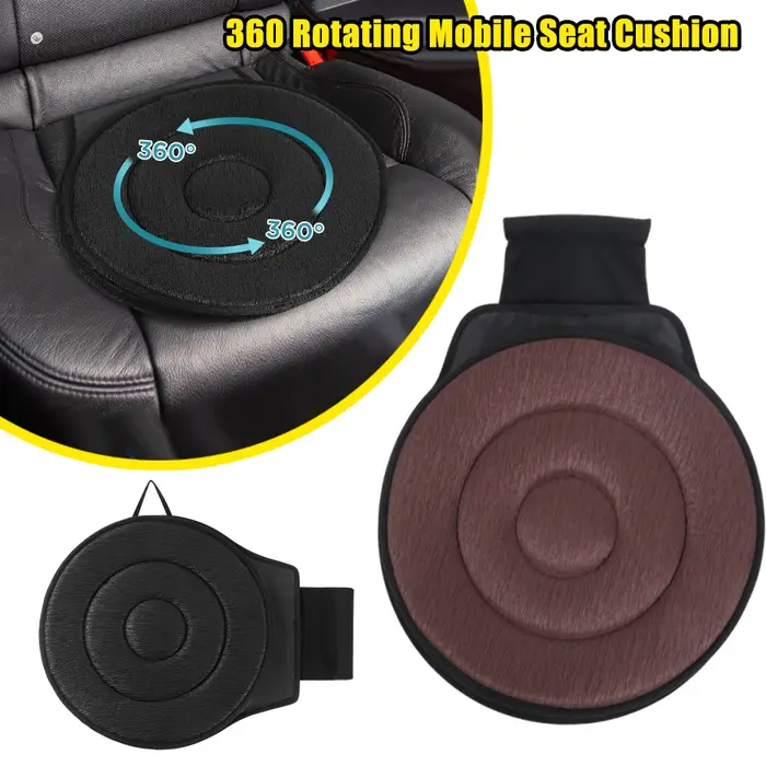 Coussin de siège de voiture rotatif à 360° pour personnes âgées et femmes enceintes confort moelleux et facile à transporter pour adultes et seniors