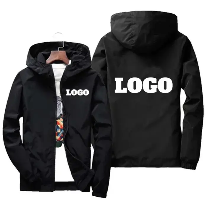 Veste d'automne avec Logo de marque personnalisé pour homme, coupe-vent chaud et imperméable, vêteme