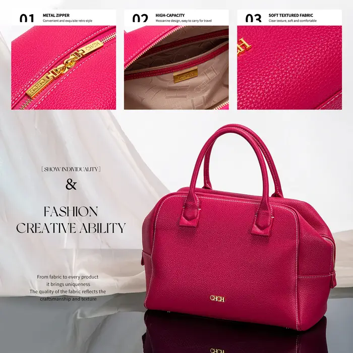 CHCH – sac à bandoulière pour femmes, sac d'oreiller de grande capacité, fermeture éclair bleue cach