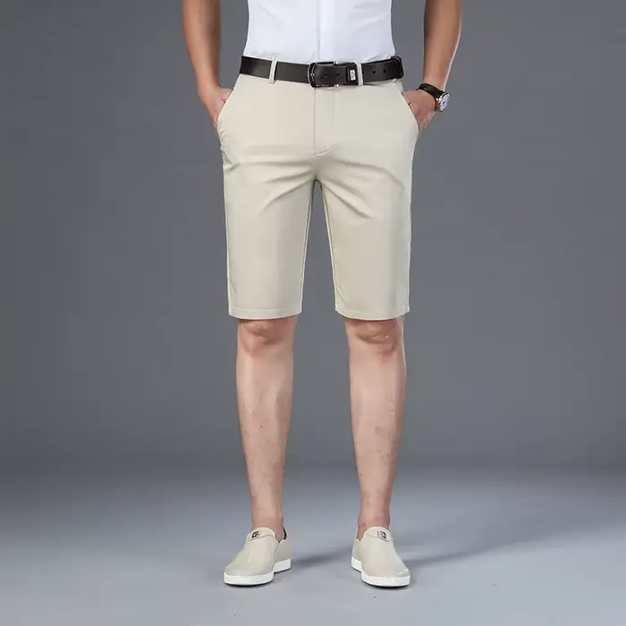 Short décontracté pour hommes, 6 couleurs, droit, élastique, mode Business, pantalon court fin, marq