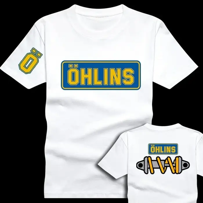 T-shirt à manches courtes pour hommes, Ohlins Shock Suspension, voiture, moto, sport, course, été, d