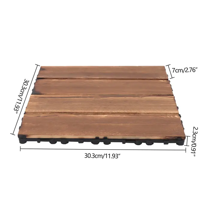Carreaux de sol imbriqués en bois dur, carreaux de plancher imbriqués en bois, 12 po × 12 po imbriqu