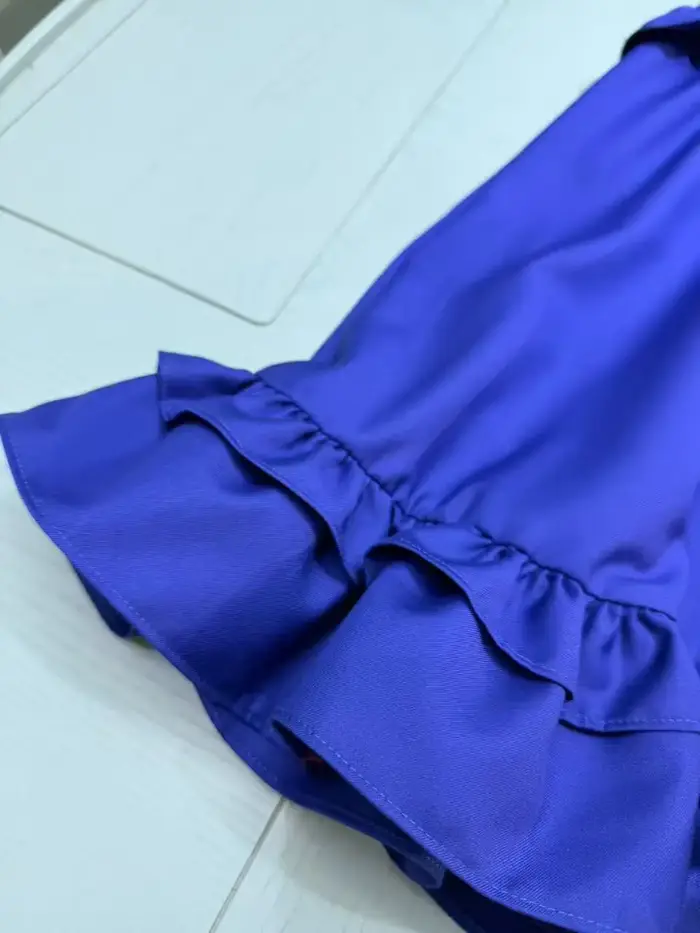 Une robe à la mode pour filles haut de gamme avec une nouvelle robe d'été à manches courtes en coton