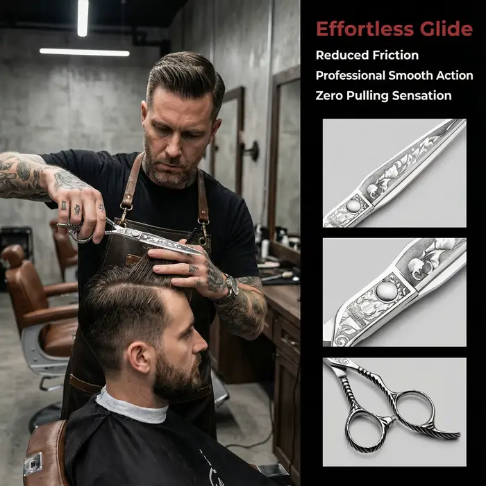 Ciseaux de coiffure professionnels FnLune de 6 pouces en acier inoxydable, ciseaux de coupe de cheve