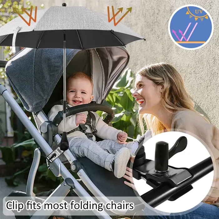 Parapluie universel pour poussette de bébé, protection contre les UV, le soleil et la pluie, parasol