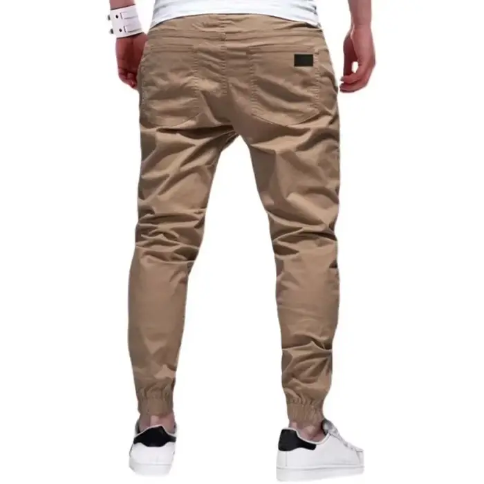 Nouveau printemps automne mince hommes pantalons sport Joggers pantalon hommes couleur unie pantalon