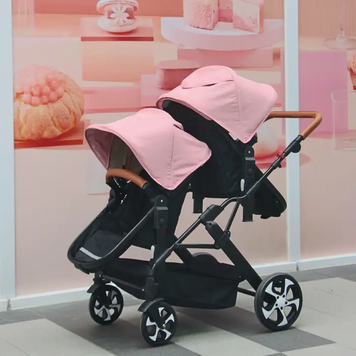 2025 NOUVEAU Poussette double 3 en 1 avec siège auto chariot landau Double Poussette pour deux enfan